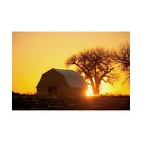 Zaštitni znak likovne umjetnosti' Barn Sunset ' platno Art Dan Ballard