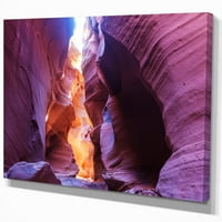 ART Designart Sandstone Layer in Antelope Canyon Canyon Photography on wrapped canvas - Brown in. široko