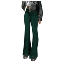 Ženska Moda visokog struka elastični struk cipal-Hem baršunasti materijal rasplamsane pantalone duge pantalone