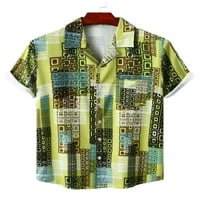 Avamo muškarci vrhovi majica kratkih rukava Geometrijski print majica MENS Hawaiian Tee odmor ljetne košulje