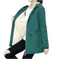 Lydiaunistar Time i Tru Plus Size Clearance ženski džepni prošiveni kaput zimski Dugi rukav sa kapuljačom