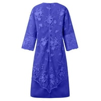 Ljetna haljina Plus Size za žene modni štampani dugi rukavi okrugli izrez a-Line haljine do koljena na