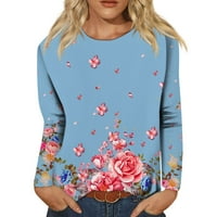Strungten Ženska Moda Casual Dugi rukav Print okrugli vrat pulover Top bluza