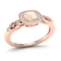 Imperial dragi kamen 10k Rose Gold Morganite CT TW dijamant Ženski modni prsten