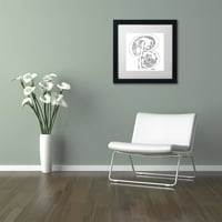 Zaštitni znak likovne umjetnosti cvjetne djevojke 7 platno art by kcDoodleart bijeli mat, crni okvir