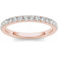 Carat T.W. Diamond 14kt Rose Gold Wedding Bend