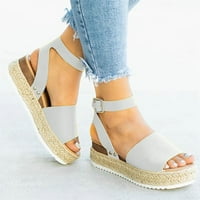 Klirens sandale za žene ženske ljetne sandale otvorene Toe Casual platforme klinaste cipele Casual platnene
