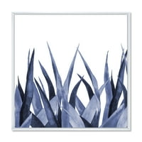PromenArtirt 'izbliza mornarice Plava agave lišće' tradicionalni uokvireni platneni zidni umjetnički otisak