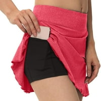 Ženska Stripe pletenje visokog struka usko pristaje Hip Lift Yoga kratka suknja XXL Hot Pink