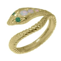 Britanci napravio 9k žuto zlatni prsten sa prirodnim Oparaldnim i smaragdnim ženskim prstenom - Opcije