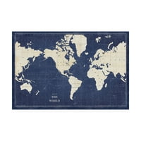 Zaštitni znak Likovna umjetnost 'Nacrt World Map' Platnena umjetnost Sue Schlabach