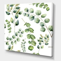 Designart 'zelene grane biljaka eukaliptusa III' tradicionalni platneni zidni otisak