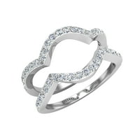 Duo Diamond Burme odgovaraju okrugli dijamant isprepleteni prsten 14k bijelog zlata 0. Carat
