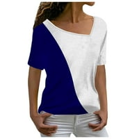 Ženske majice Ženski modni Casual Temperament V-izrez labav geometrijski Print kratka rukava majica Top
