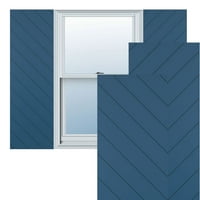 Ekena Millwork 12 W 44 H True Fit PVC dijagonalna letvica modernog stila fiksne kapke za montiranje, boravak plava