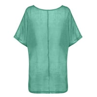 Ženske bluze Žene Ležerne ljetne šarene kratke rukave plus veličina Top majica Bluza Green L