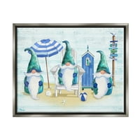 Nautička plaža Gnome Trio Fairy Tales & Fantasy Graphic Art Right Framed Art Print Wall Art Art
