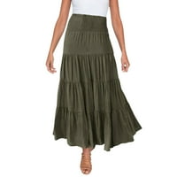 Miayilima ženska ljetna elastična Boho Maxi suknja visokog struka Casual vezica duga suknja