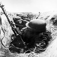 Drugi svjetski rat: Njemačka vojska. Ngerman Grenadiers u rovu na sjevernoj fronti u Sovjetskom Savezu,