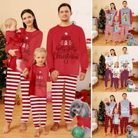 Božić Pidžama Family, Muškarci Žene Djeca Duge Pidžame Set, Okrugli Vrat Dugi Rukav Pidžame, Božić Odgovarajući