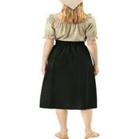 Jedinstvene povoljne osobe Ženske rufffle elastični struk seljačka pamuk A-line midi suknja