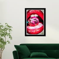 Wynwood Studio štampa tvrde bombone sa strane Moda i Glam usne zidna umjetnička platna Print Red Hot Pink