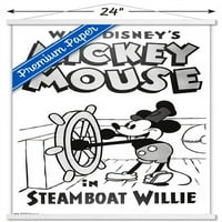Disney Mickey Mouse - Parni brod Willie zidni poster sa drvenim magnetskim okvirom, 22.375 34