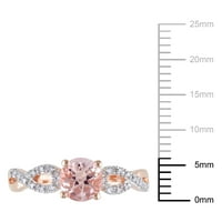 Miabella ženski karat T. G. W. Morganit i karat T. W. dijamant Infinity zaručnički prsten od 10kt ružičastog