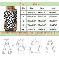 drpgunly Shirts for Women Loose tunika for Womens Summer Tops Floral Three Quarter Sleeve Round Neck Tee