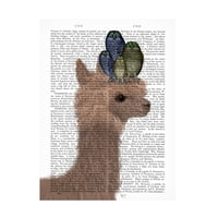 FAB Funky 'Llama Sove Portret Rezervirajte' Platno Art