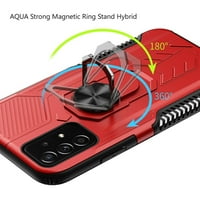 Hybrid futrola za dvostruku sloju AQUA sa prstenom štandom petlje za Samsung Galaxy A 5G - crvena