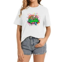Let's Sparkle Airbrush Urban Graffiti Fashion Graphic Tee Shirt for Women, kratki rukav ljetni topovi natrag u školske poklone