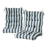 Nadstrešnica Stripe Grey in. Vanjski jastuk sa visokim stražnjim stražnjim dijelom Greendele Home Fashions