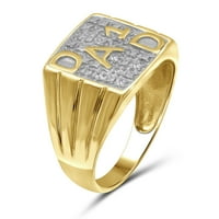 Bijeli dijamant Accent 10k muški prsten od žutog zlata