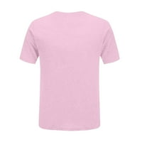 Majice za žene Ženska Moda Casual ljeto okrugli vrat kratki rukav Print Tops bluza Pink M