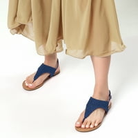 Parovi snova ženski Rhinestone Casual Wear rezane ravne sandale na plaži elegantne sandale sa tangama S T-remenom Medinie