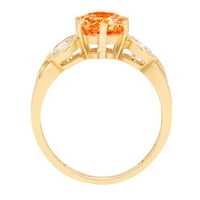 1.72 ct okrugli rez crveni simulirani dijamant 18k gravura od žutog zlata Izjava godišnjica zaruka vjenčanje