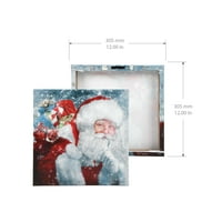 Prinz Nasmijan Santa Claus 12 12 Zidna Umjetnost Od Platna Za Božićne Praznike, Višebojna