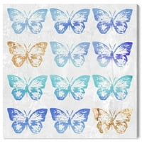 Wynwood Studio Životinje Wall Art Canvas Prints' Blue Happy Wings ' Insekti - Zlato, Plavo