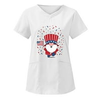 Datum noć Tops za žene ženske ljetni dan nezavisnosti štampani njegu V vrat T Shirt