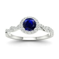 Imperial Gemstone 10k bijeli zlatni plavi safir CT TW Diamond ženski modni prsten