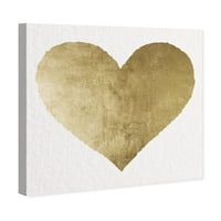 Wynwood Studio Moda i Glam Wall Art Canvas Ispisuje 'Forever' srca - zlato, bijelo
