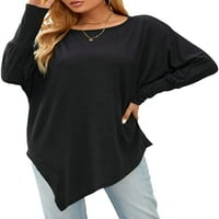 Žene Nepravilna majica okrugli vrat Dugi rukav pulover na vrhu Ležerne prilike labave pada bluze