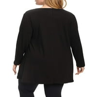 Šifonske majice šifonske rublje Tunic vrhovi dugih rukava casual slatka bluza A-line džep majica za žene