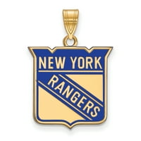 Srebrni zlatni NHL LogoArt New York Rangers emajl privjesak