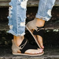 Miayilima Crne sandale Žene Ljetne cipele-cipele za cipele sa zatvaračem Comfy Sandale Stanovi Lady Casual