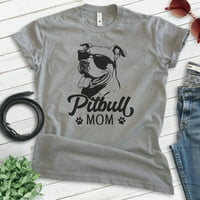 Pitbull mama T-shirt, Unise ženska košulja, vlasnik Pitbull terijera, Najbolji poklon za mamu psa, tamna