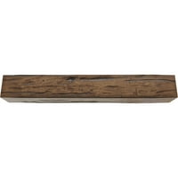Ekena Millwork 6 W 6 H 8'L 3-Sided Riverwood Endurathane Fau drvena stropna greda, Premium stara