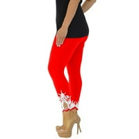 Ženske pantalone modne letnje Casual labave čvrste pantalone čipkaste elastične pantalone sa strukom s Crvena zima
