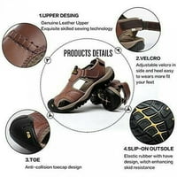 LoyisVidion na otvorenom Muške kožne cipele Neklizajuće anti-kick i anti-suglas plaže sandale smeđe 10